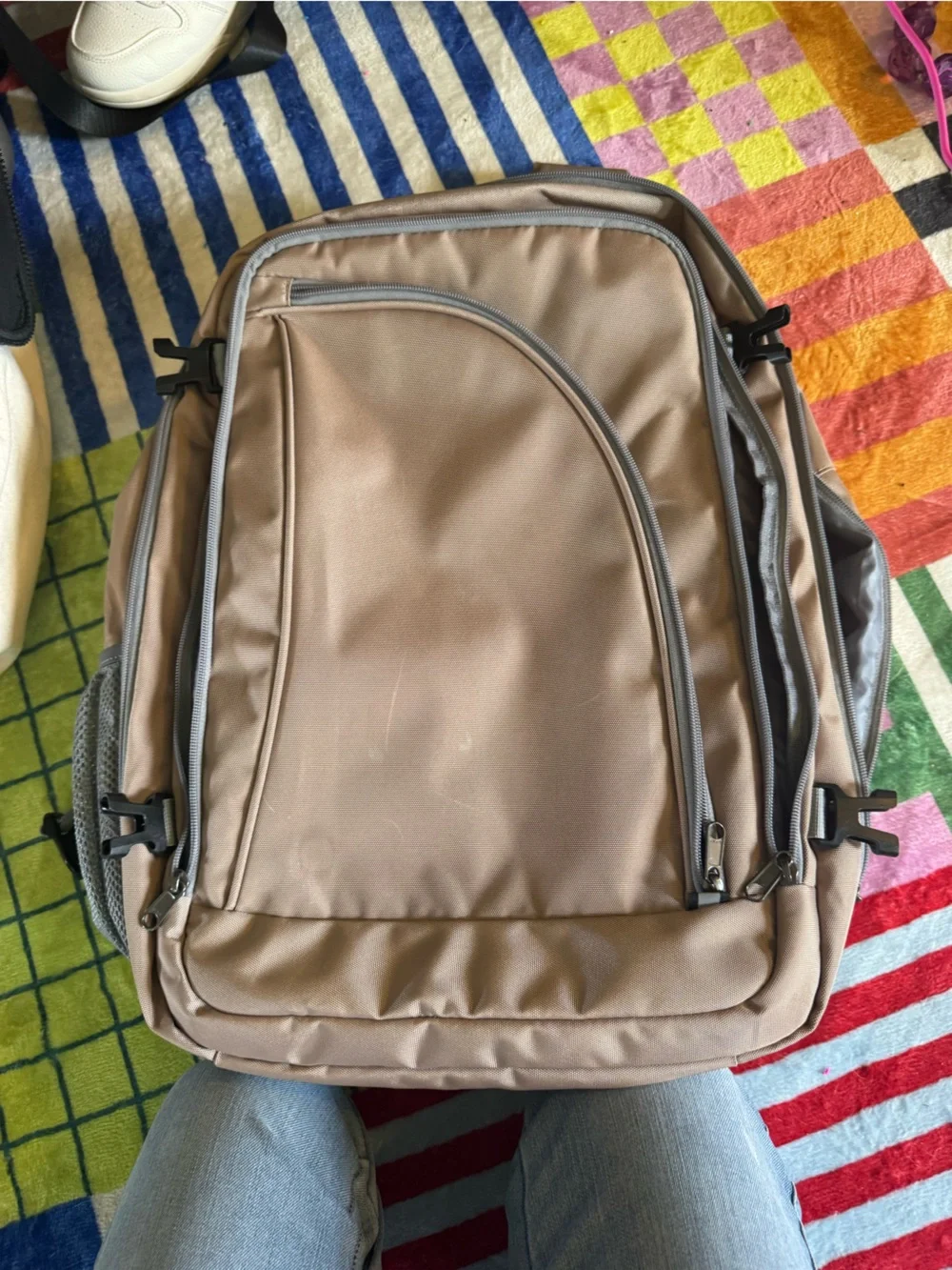 Men's Tan Travel Backpack - Spacious Everyday Bag